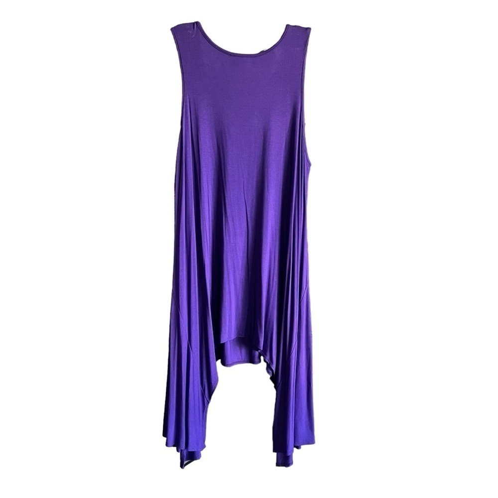 Anthony Original Womens 2 Piece Tank Top Pants Set Shark Bite Hem Purple 2X - Picture 6 of 14